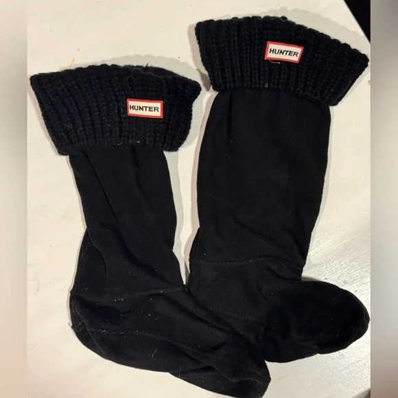 Hunter Black Fleece Welly Socks - Picture 2 of 3